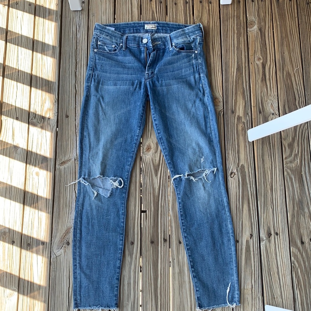 Mother Distressed Skinny Jeans